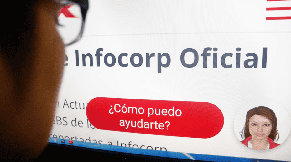 Informática en Loreto Noticias, pantalla de atención al cliente con opción de ayuda en el sitio web oficial de Infocorp.