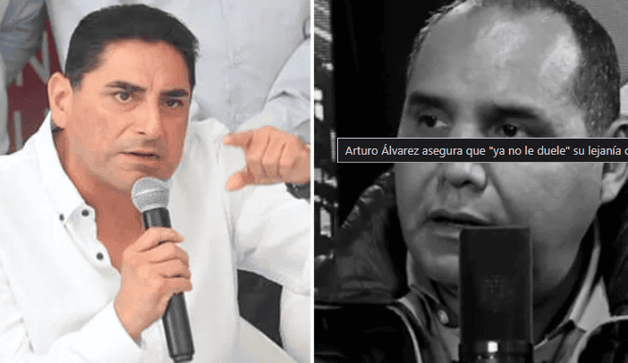 Man interviewando durante una conferencia en Loreto, Perú, enfocado en temas políticos y sociales.