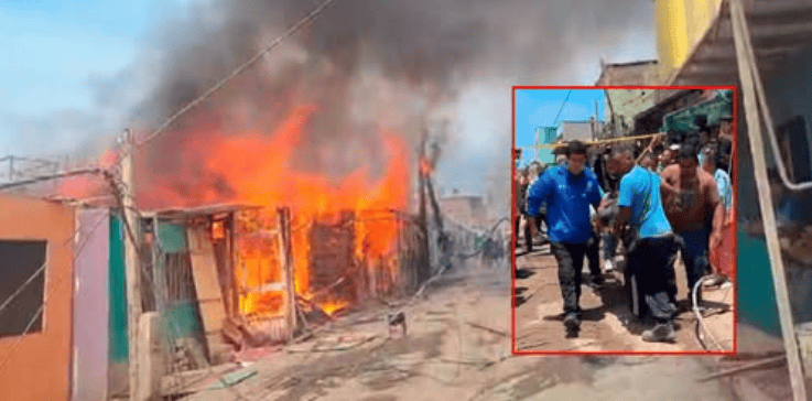 Incendio en zona residencial de Loreto, emergencia y atención de bomberos en curso.