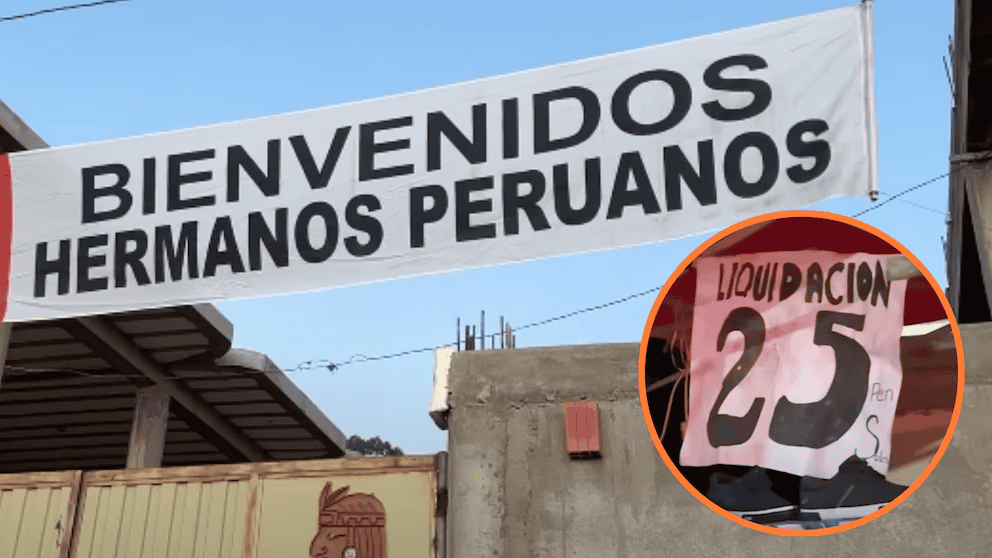 Hermano peruano recibe bienvenida en Loreto, señalización y cartel con precio de líquido en mercado local, cultura y comercio en la Amazonía peruana, noticias de Loreto.