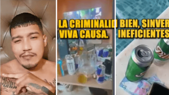 Hombre tomando selfie con tatuajes visibles y expresión relajada en un entorno interior.