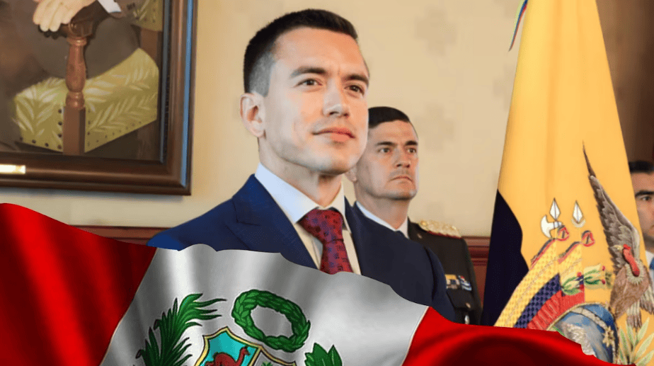 Peru presenta en la foto a un funcionario en un acto oficial con la bandera de Perú y el escudo nacional, destacando temas de política y liderazgo en Loreto Noticias.