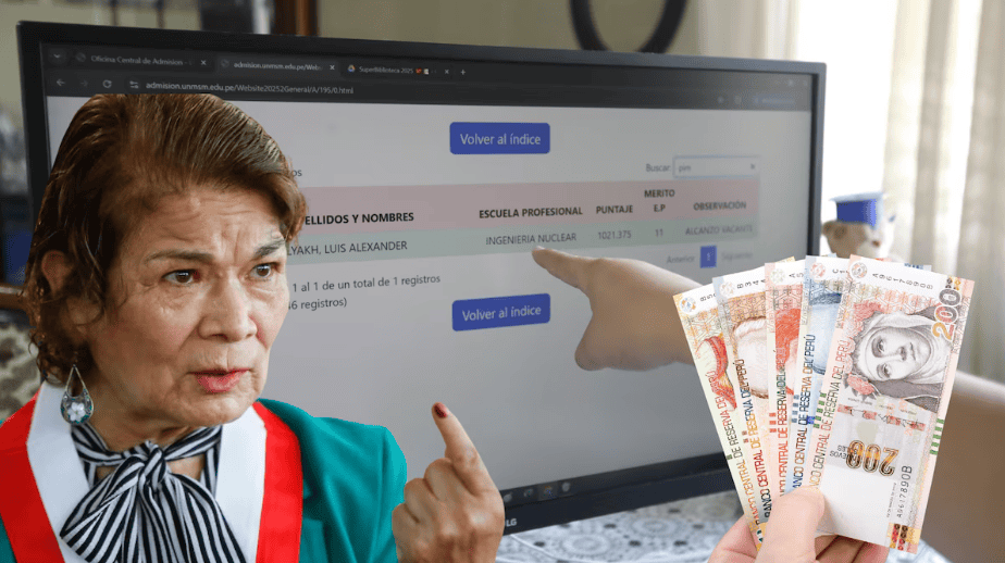 Adolescente revisando resultados en computadora con dinero en mano, noticias educativas, trámites universitarios, Perú, educación superior, Loreto Noticias.