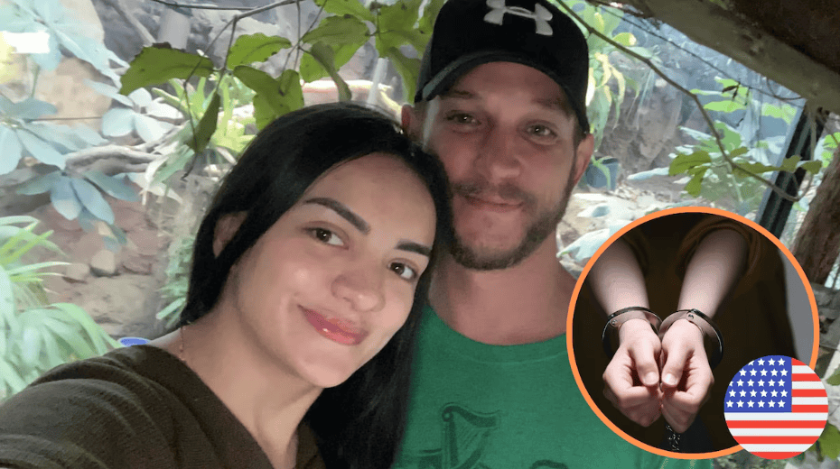 Mano esposada con bandera de EE.UU. en el fondo, imagen de personas arrestadas y situación de delincuencia, noticias de Loreto Noticias en Perú, enfoque en seguridad, justicia y temas policiales.