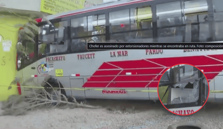 Chofer asesinado por extorsionadores en Loreto, imagen del bus atacado en ruta, detalles de la denuncia y la investigación en Loreto Noticias, Perú.