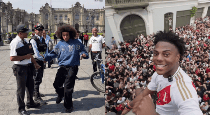Joven participando en actividades culturales en la Plaza Mayor de Lima.