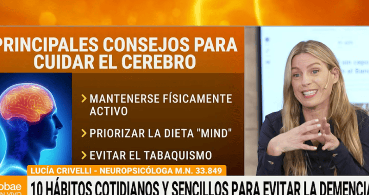 Consejos para cuidar el cerebro, incluir mantener actividad física, priorizar dieta mind y evitar tabaquismo en la nota de Loreto Noticias.