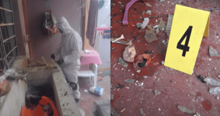 Personal de investigación en escena de un accidente con evidencia y señalamiento policial, en un entorno impactado por destrucción y desorden, en Loreto Noticias.