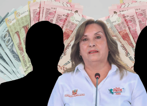 Dinero peruano y figura femenina en entrevista, imagen relacionada con economía y política en Loreto, Perú.