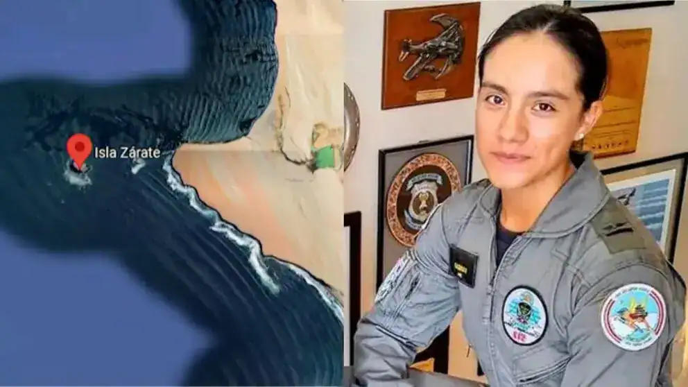 Isla Zárate en Loreto, imagen de una oficial en uniforme de la Marina de Loreto Noticias. Fotografías relacionadas con la conservación marina y actividades de protección en la isla Zárate, ubicada en Loreto, Baja California Sur.
