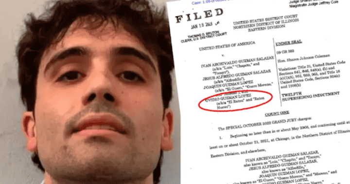 Candidato Ovidio Guzmán López en una imagen con documento legal, con énfasis en su nombre y cargos por supervisión judicial.