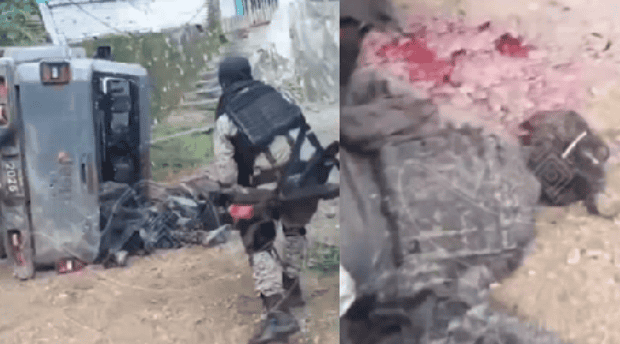 Accidente de tránsito con vuelco de vehículo y daños en el vehículo tras un choque en Loreto, Noticias de Perú. Imagen muestra un incidente vial con efectos visuales de destrucción y emergencia en la zona.