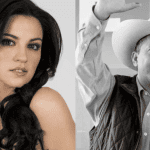 Nieto de mujer joven con cabello largo y ondulado, vista en primer plano, luz suave, fondo neutro.