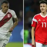 Peru vs Rusia jugadores en acción durante partido de fútbol internacional en Loreto Noticias.