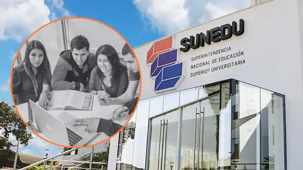 Innovadores estudiantes universitarios en discusión en un campus de educación superior en Loreto.